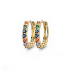 Gemstone Sleeper Huggie Hoop Earrings