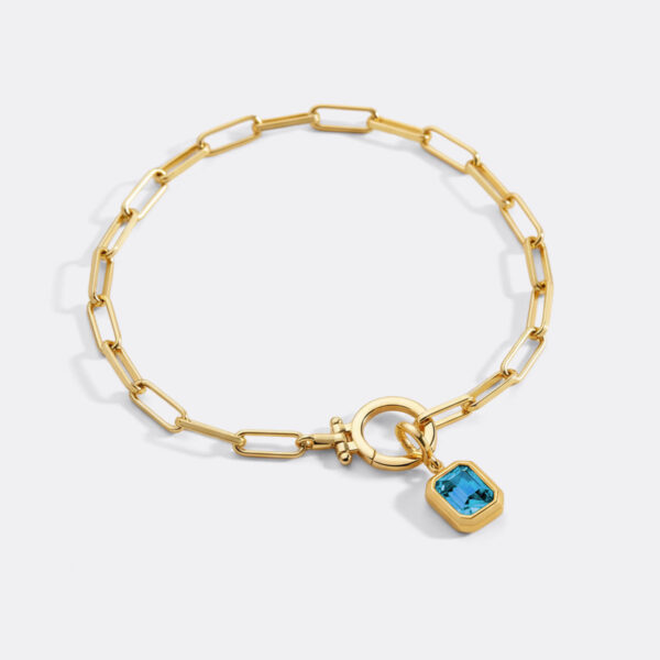 BaguetteBirthstoneCharmonMintPaperclipBraceletpdp1MAR