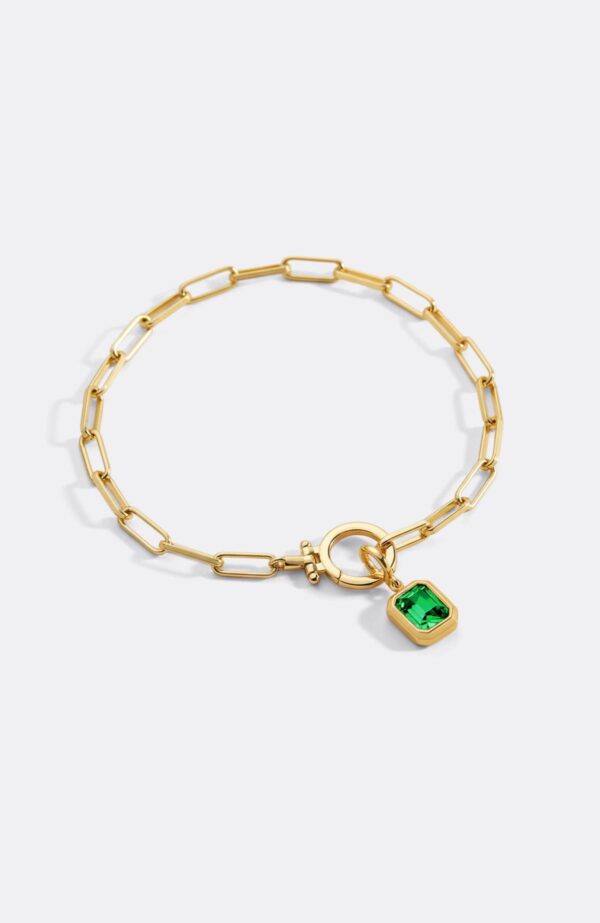 BaguetteBirthstoneCharmonMintPaperclipBraceletpdp1MAY.65padded