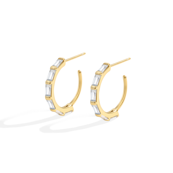 Baguette Diamond Hoop Earrings