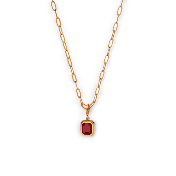 Baguette Birthstone Necklace
