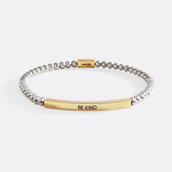 BeKindsilverbeadsgoldplate