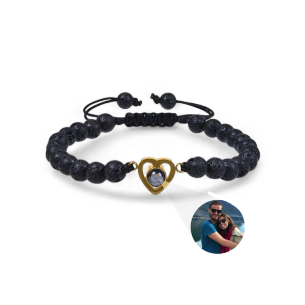 BeadedHeartPhotoBraceletVolcanoStone