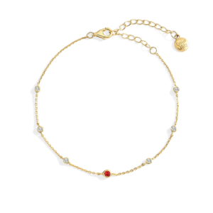 January Birthstone Station Bracelet
