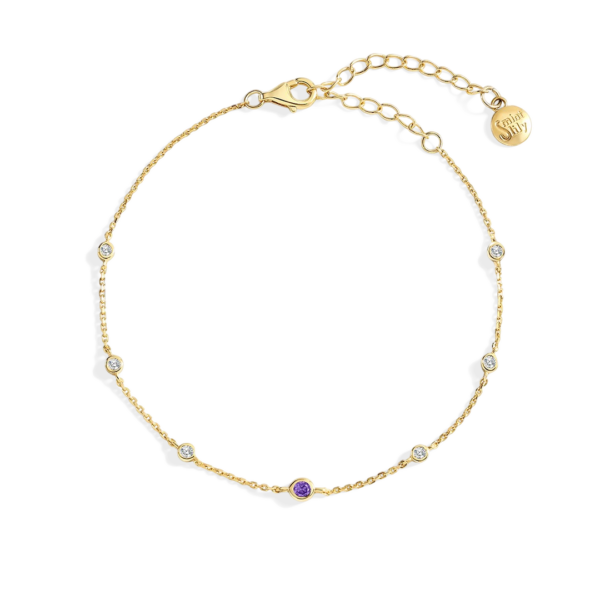June Birthstone Station Bracelet
