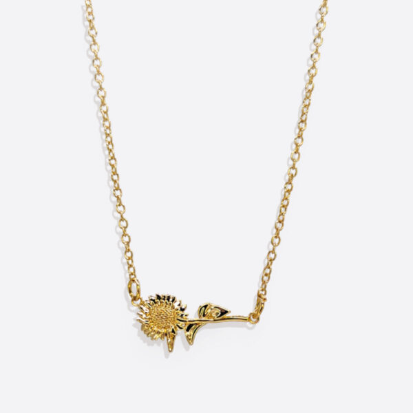 DaintyBirthFlowerNecklaceAugustSunflower