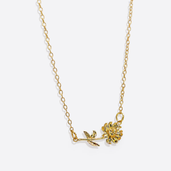 DaintyBirthFlowerNecklaceNovemberChrysanthemum