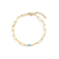 Dainty Birthstone Baguette Paperclip Bracelet