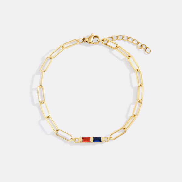 DaintyBirthstoneBaguettePaperclipBracelet_2