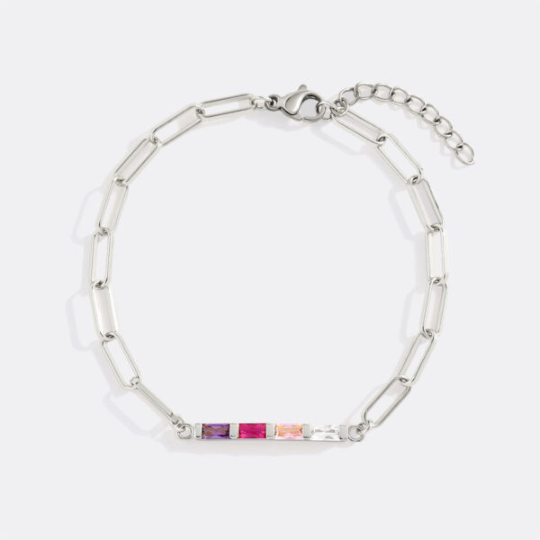 DaintyBirthstoneBaguettePaperclipBracelet_4silver