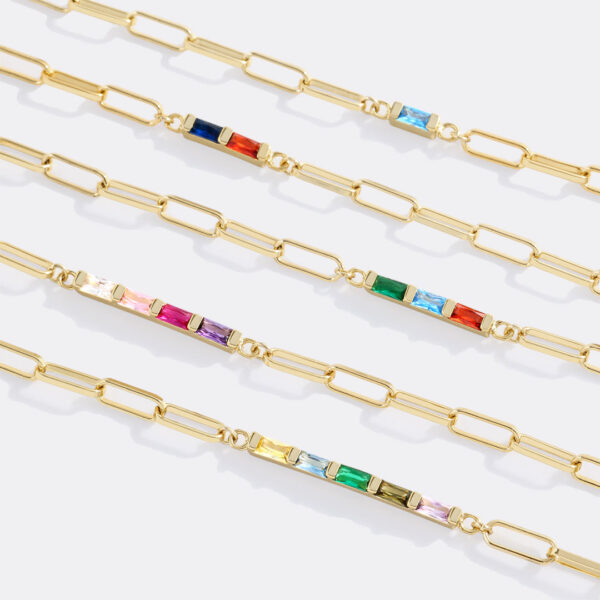 DaintyBirthstoneBaguettePaperclipBracelet_5