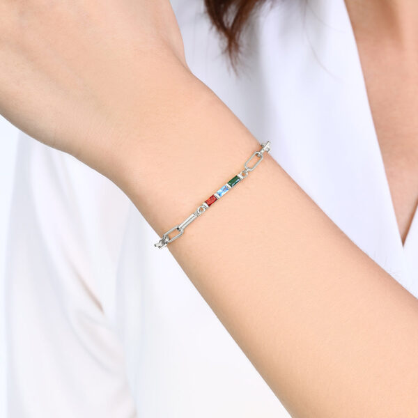 DaintyBirthstoneBaguettePaperclipBracelet_6silver