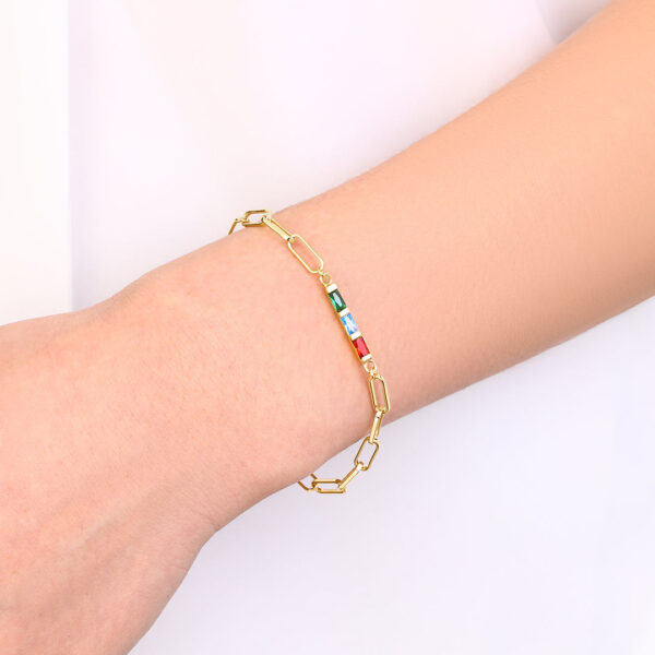 DaintyBirthstoneBaguettePaperclipBracelet_7