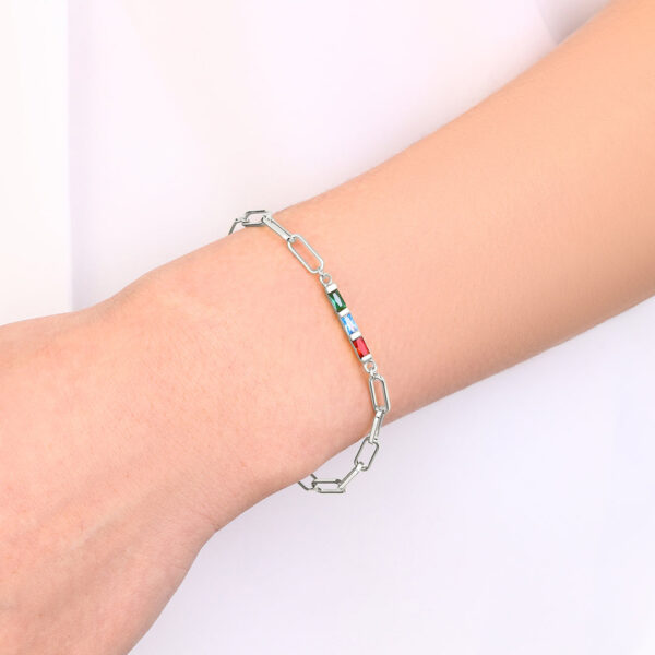 DaintyBirthstoneBaguettePaperclipBracelet_7silver