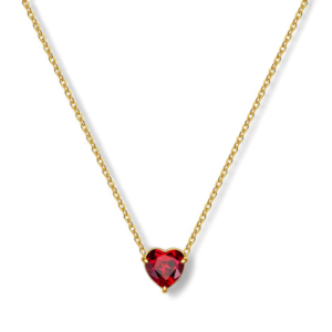 Dainty Birthstone Heart Necklace