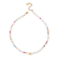Gemstone and Pearl Initial Necklace