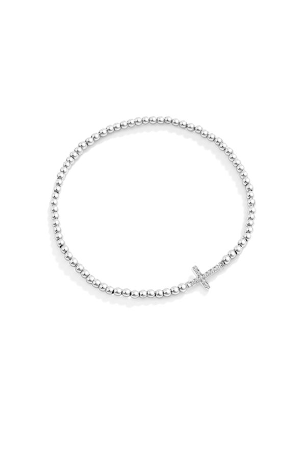 GoldBeadedCrossStretchBracelet-Main-Silver