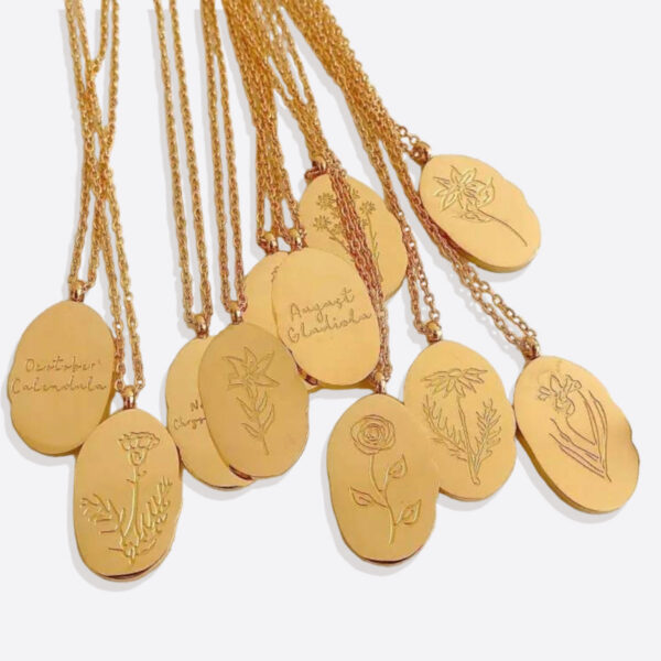 GoldBirthFlowerPendantNecklace