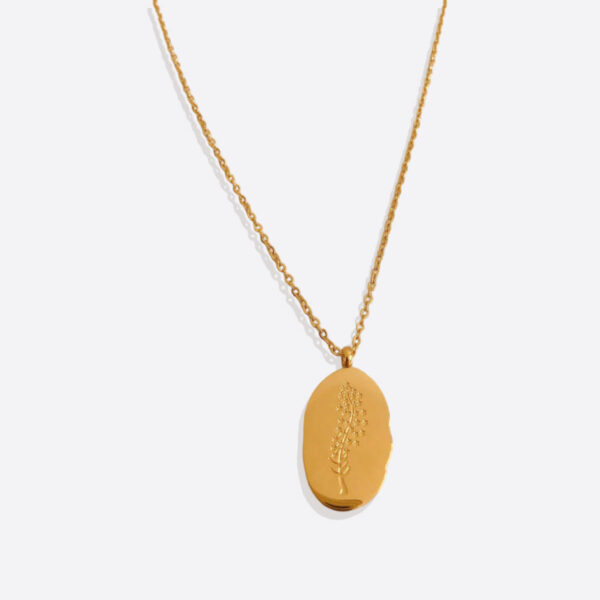 GoldBirthFlowerPendantNecklaceJulyLarkspur
