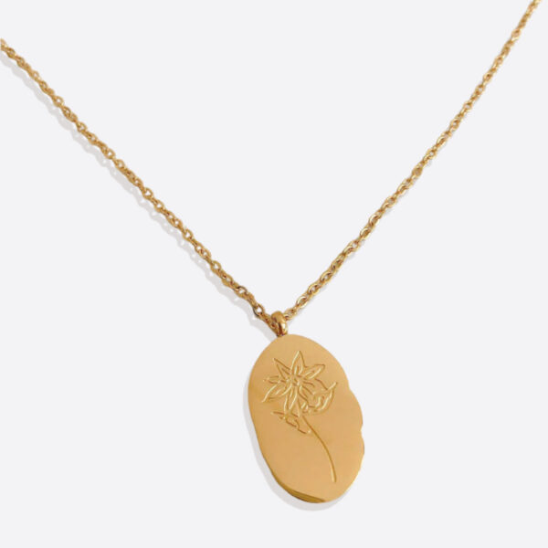 GoldBirthFlowerPendantNecklaceMayLily