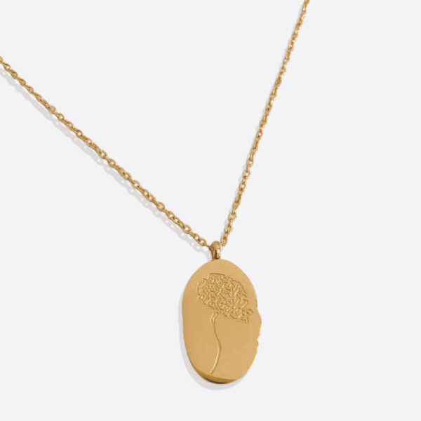 GoldBirthFlowerPendantNecklaceNovemberChrysanthemum