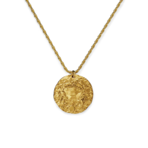Hammered Gold Zodiac Pendant Necklace