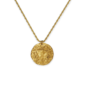 Hammered Gold Zodiac Pendant Necklace