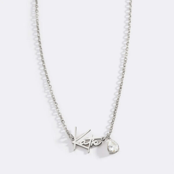 HandmadeBirthstoneNameNecklace-April-silver
