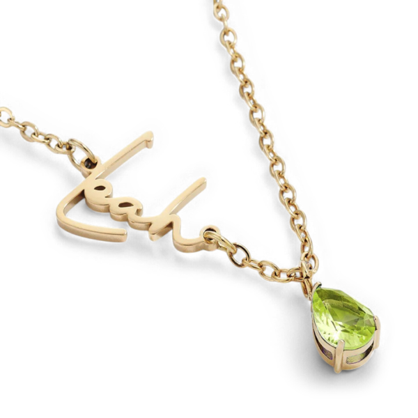 HandmadeBirthstoneNameNecklace-August