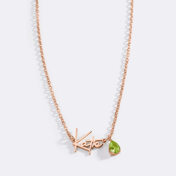 HandmadeBirthstoneNameNecklace-August-rgold