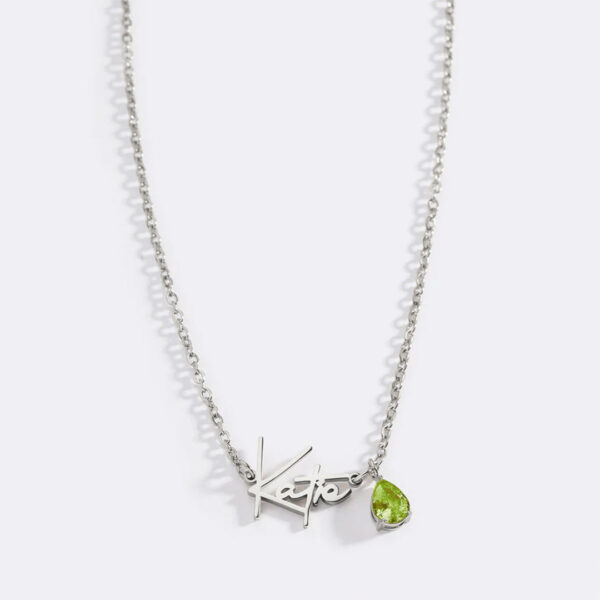 HandmadeBirthstoneNameNecklace-August-silver