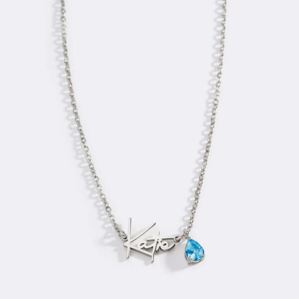 HandmadeBirthstoneNameNecklace-December-silver