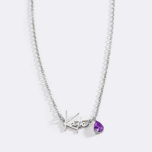HandmadeBirthstoneNameNecklace-Feb_silver