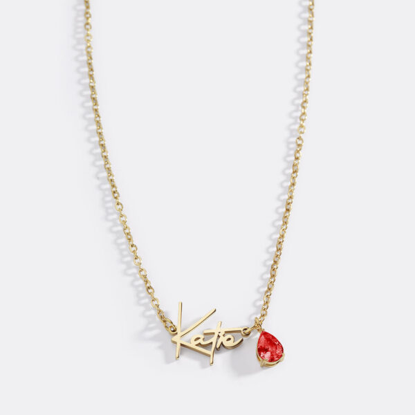 HandmadeBirthstoneNameNecklace-January