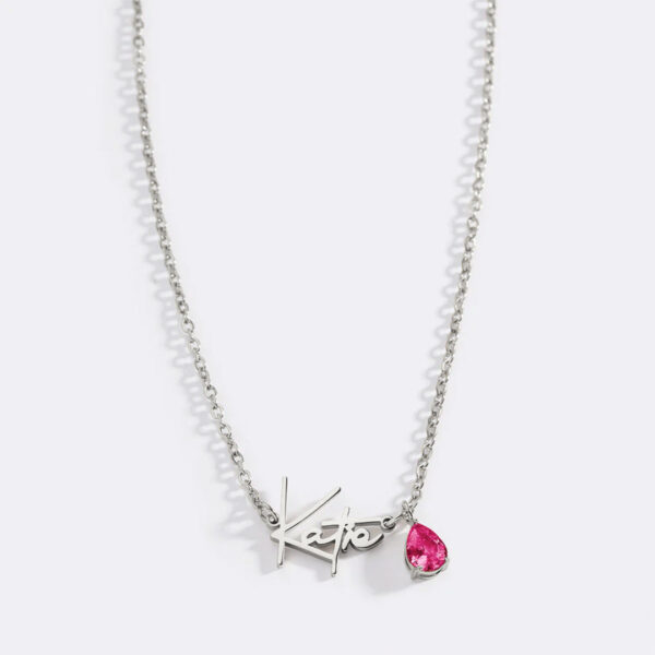 HandmadeBirthstoneNameNecklace-July-silver
