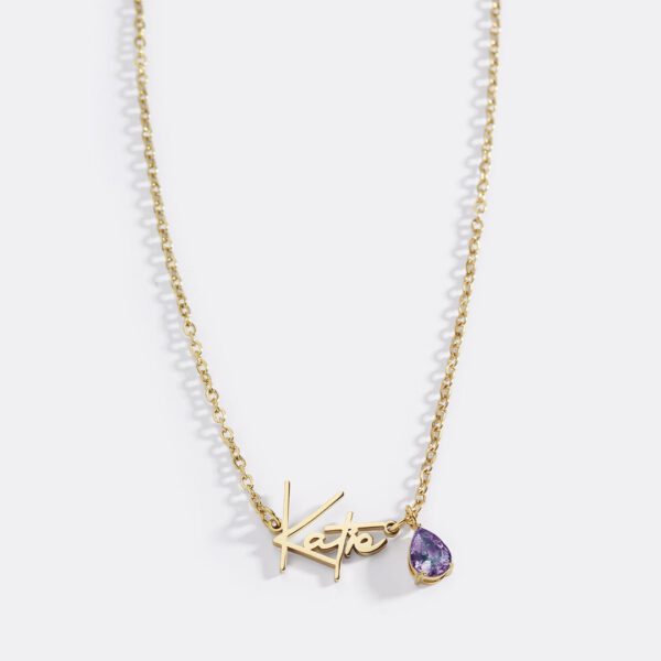 HandmadeBirthstoneNameNecklace-June