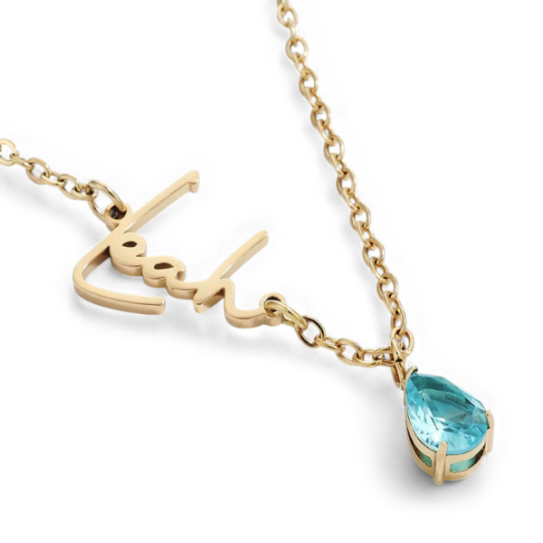 HandmadeBirthstoneNameNecklace-March