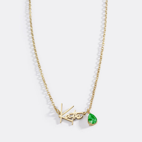 HandmadeBirthstoneNameNecklace-May