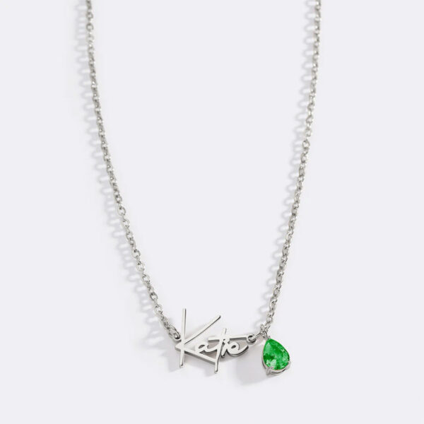HandmadeBirthstoneNameNecklace-May-silver