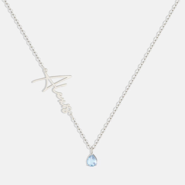 Handmade_Birthstone_Name_Necklace_silver_March_1
