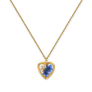 Handmade Pressed Flower Photo Heart Locket