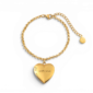 Heart Photo Locket Bracelet with Engraving
