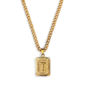 Initial Card Pendant Necklace with Curb Chain