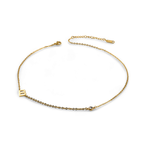 Initial Necklace with Diamond Accent