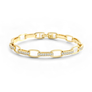 Interlinked Diamond Paperclip Bracelet