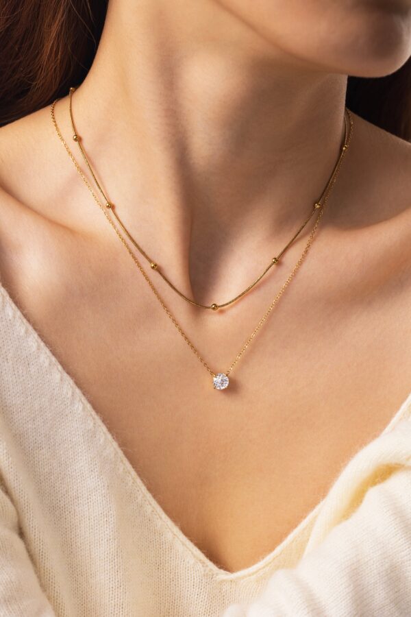 LayeredDoubleChainNecklace-model-1 LayeredDoubleChainNecklace-model-1