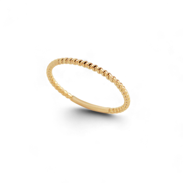 Gold Dainty Stacking Beaded Ring