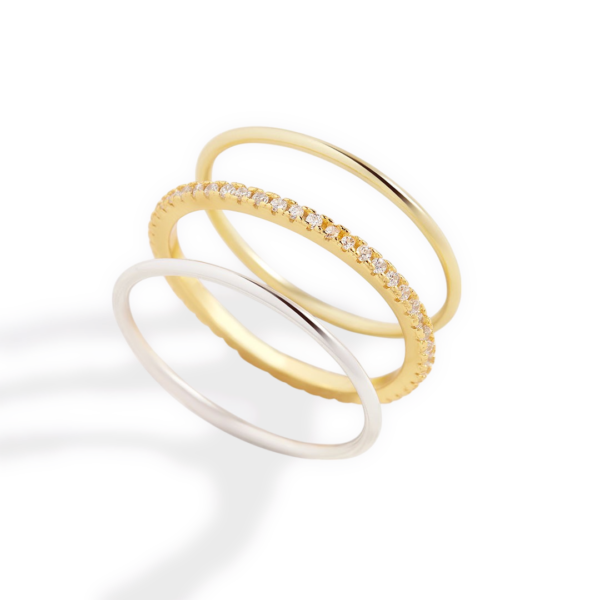 Gold and Silver Stacking Ring Set