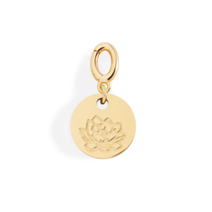 Engraved Birth Flower Disc Charm