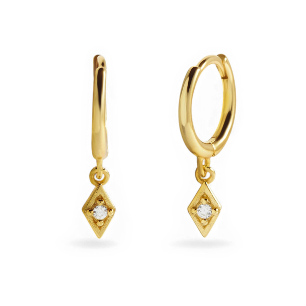 Dainty Diamond Charm Earrings